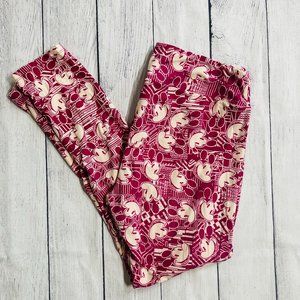 Lularoe TC Disney Mickey Mouse Leggings Hot Pink and White
